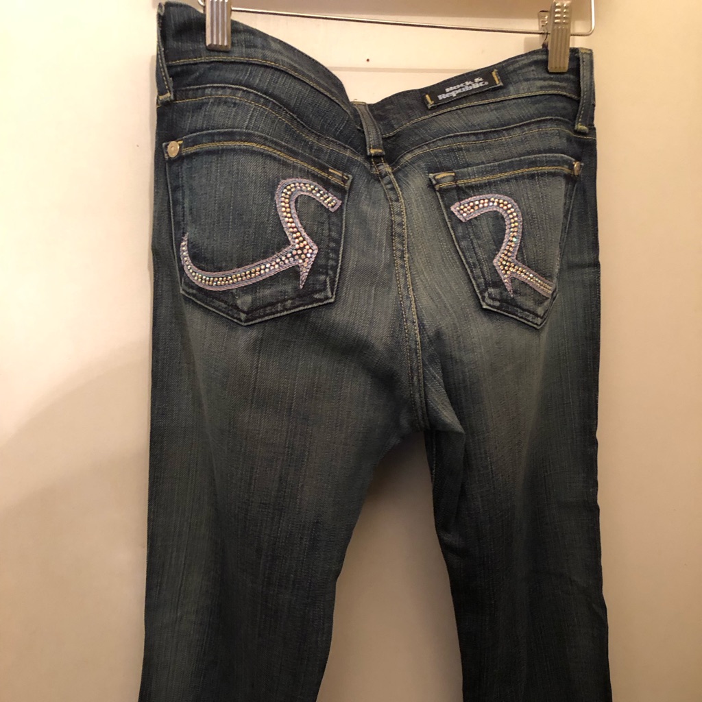 Rock & Republic Bejewelled “ Roth” Edition With Crystals. Boot Cut. Size 26.